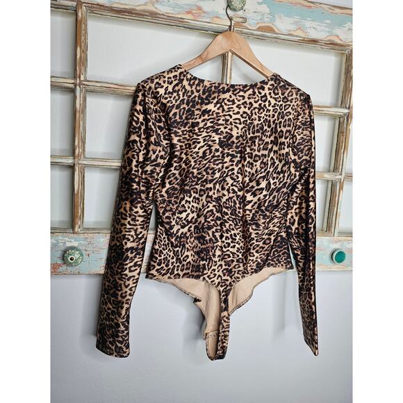 Good American Compression Thong Bodysuit Leopard Cheetah Size 2X - Picture 4 of 8